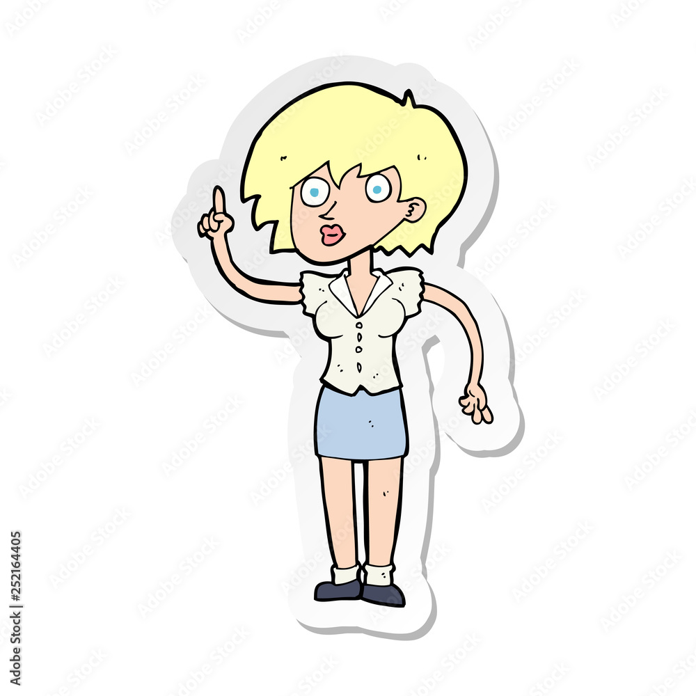 sticker of a cartoon woman with question sticker of a cartoon woman with question