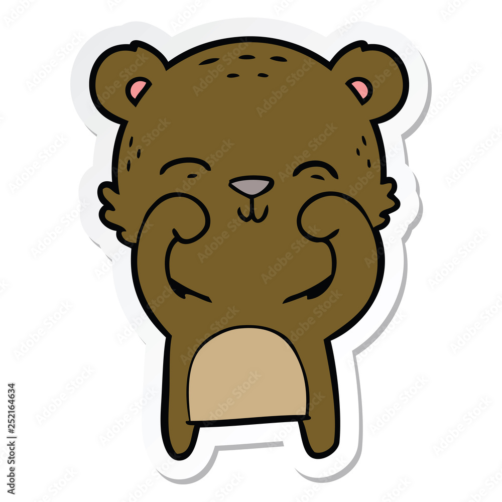 sticker of a happy cartoon bear sticker of a happy cartoon bear