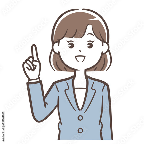 スーツ女性　指さし