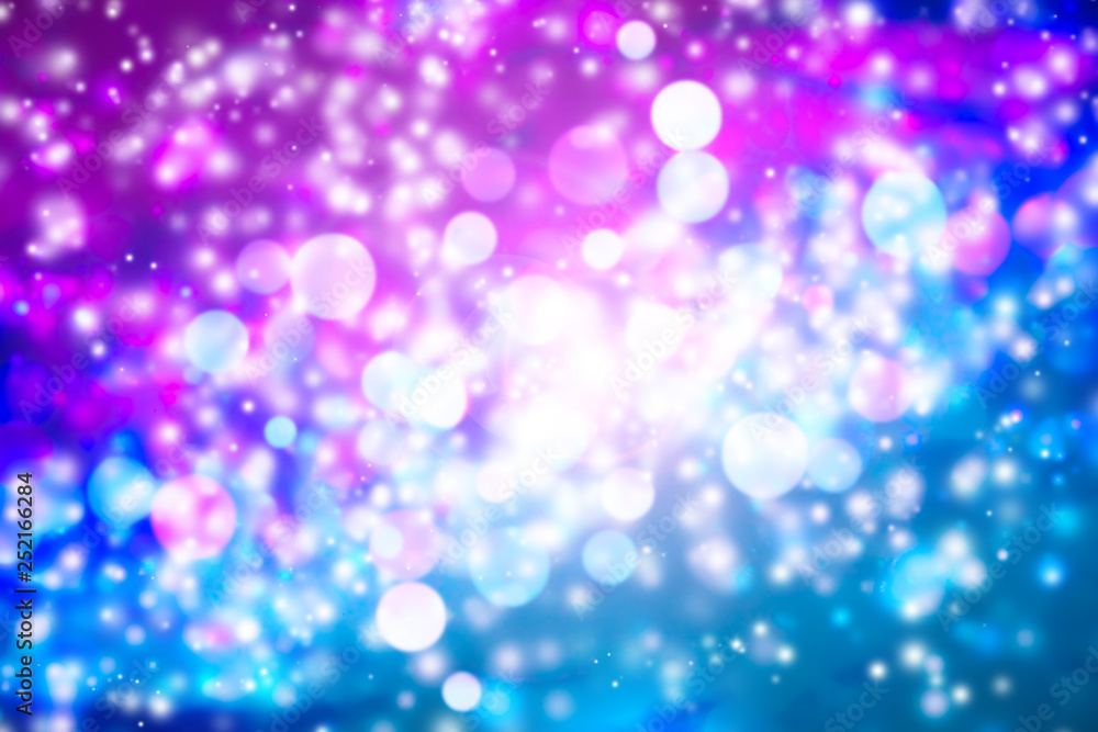 white bokeh blur background. Circle light on purple background. abstract light blue wallpaper. white bokeh blur background. Circle light on purple background. abstract light blue wallpaper.