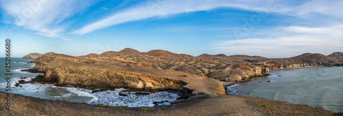 Obraz na płótnie Panoramic scenery on top of the mountain at Playa Ojo de Agua in Cabo de la Vela Colombia w salonie