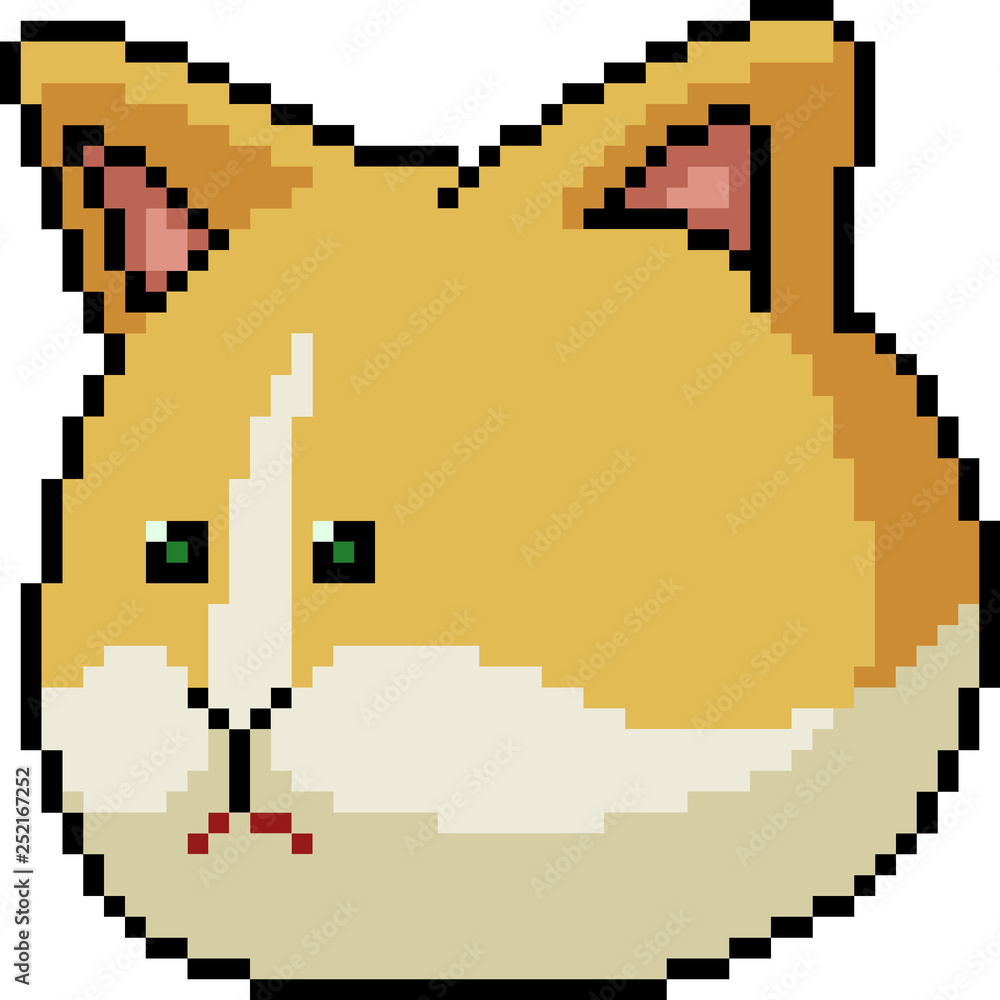 Obraz premium vector pixel art cat face