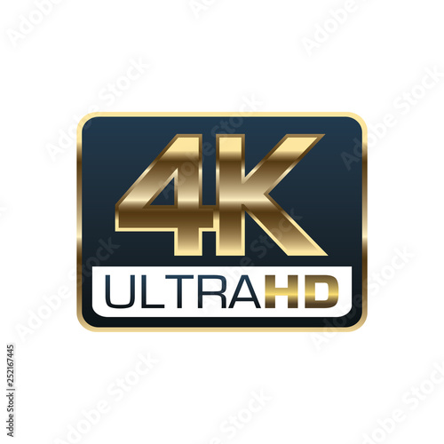 4K UltraHD Gold Logo - Vector