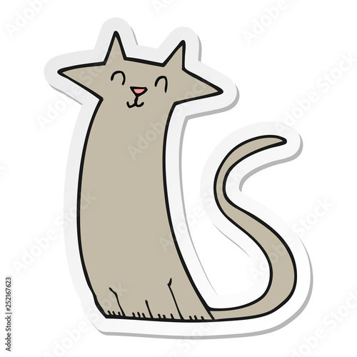 sticker of a cartoon cat
