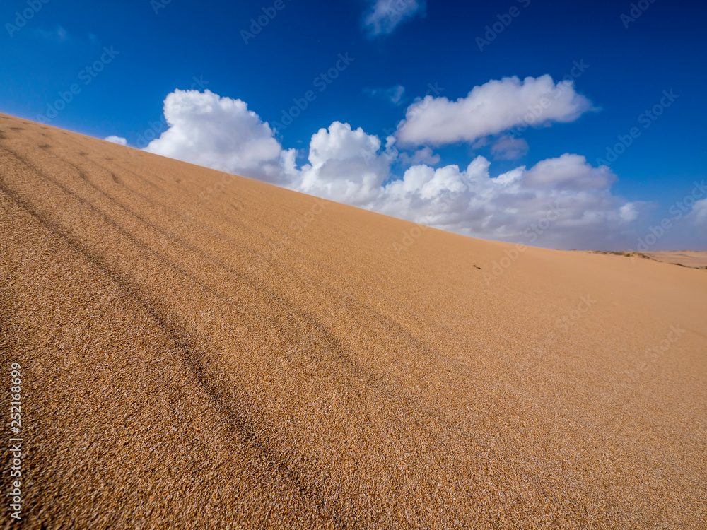 Beautiful scenery at the sand dunes of Punta Gallinas desert in Colombia