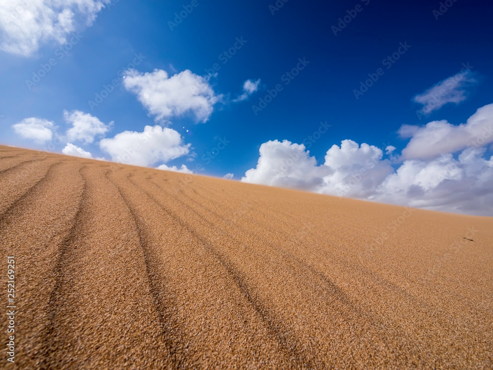 Beautiful scenery at the sand dunes of Punta Gallinas desert in Colombia
