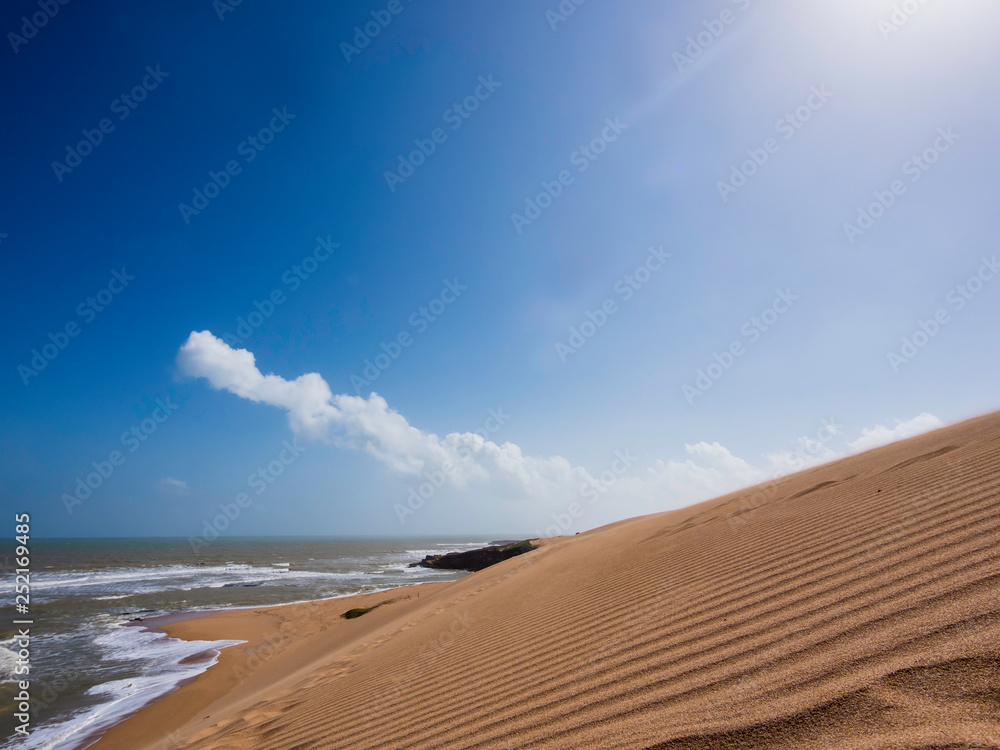 Beautiful scenery at the sand dunes of Punta Gallinas desert in Colombia