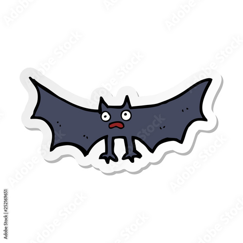 sticker of a cartoon bat