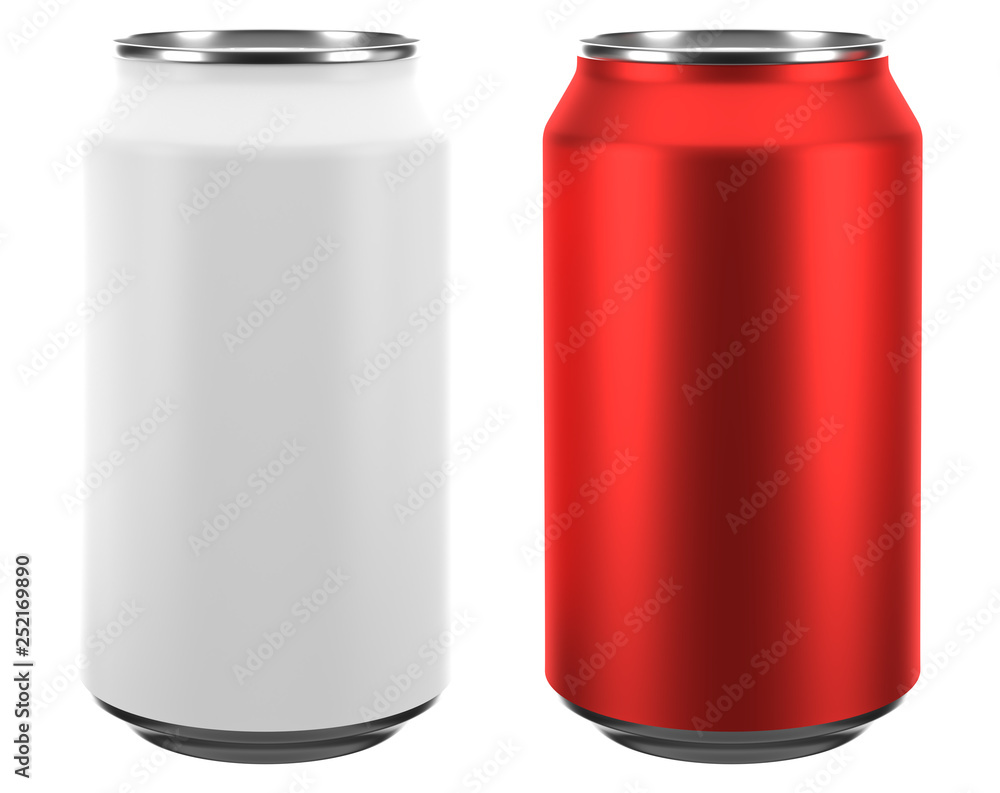 3D rendering of 222 ml aluminum soda sleek can isolated on whiteblackground with cliping path. 3D rendering of 222 ml aluminum soda sleek can isolated on whiteblackground with cliping path.
