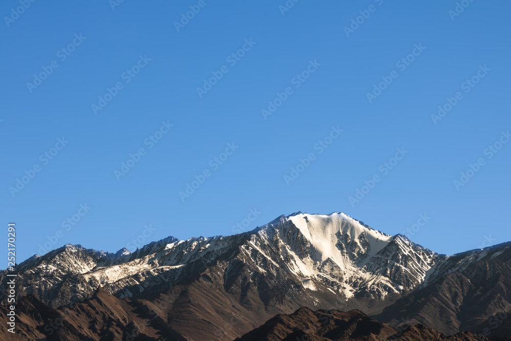 The peaks of the mountain range in Karakoram range, ladakh, india