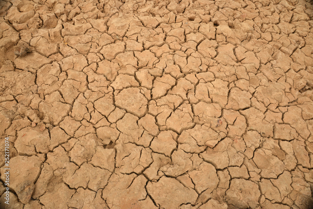Dried and cracked clay soil. Abstract background Dried and cracked clay soil. Abstract background