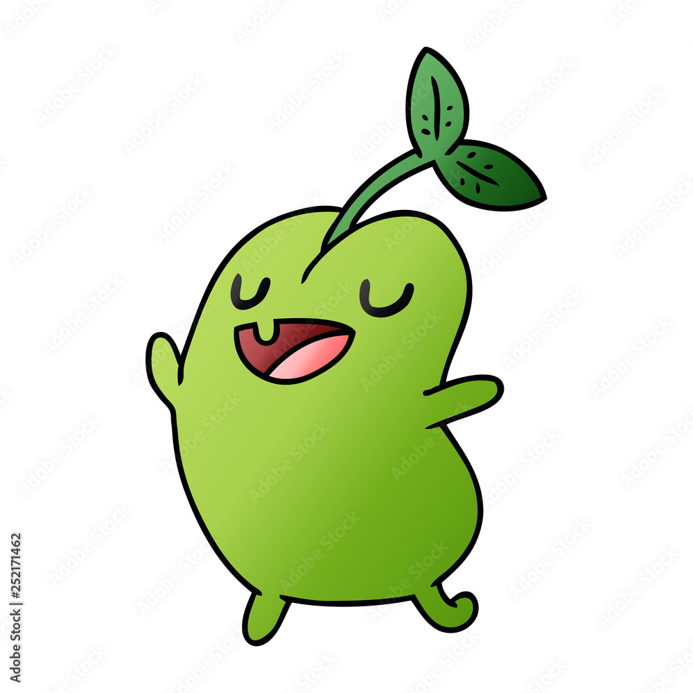 gradient cartoon kawaii cute sprouting bean gradient cartoon kawaii cute sprouting bean
