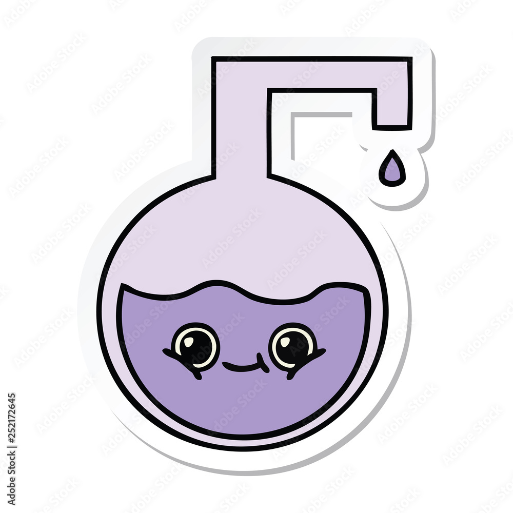 sticker of a cute cartoon science experiment sticker of a cute cartoon science experiment