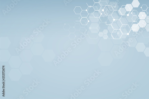 Medical background design. Geometric abstract background with hexagons.