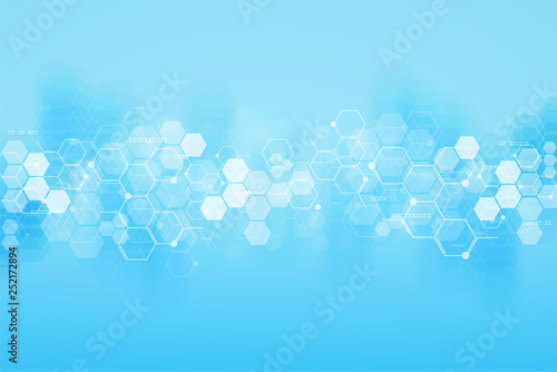 Medical background design. Geometric abstract background with hexagons.