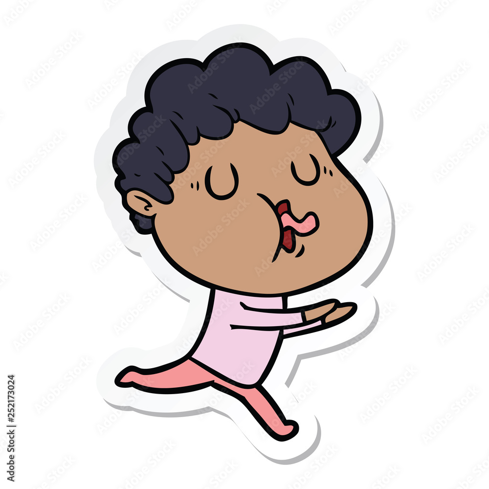 sticker of a cartoon man singing sticker of a cartoon man singing