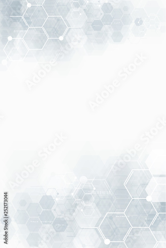 Medical background design. Geometric abstract background with hexagons.