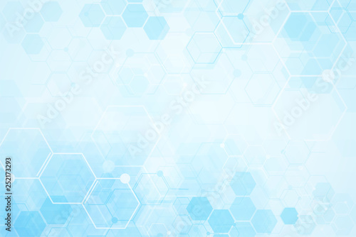 Medical background design. Geometric abstract background with hexagons.