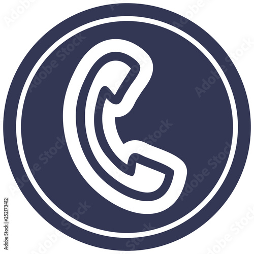 telephone handset circular icon