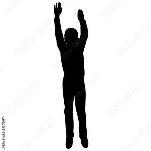 silhouette of a boy jumping