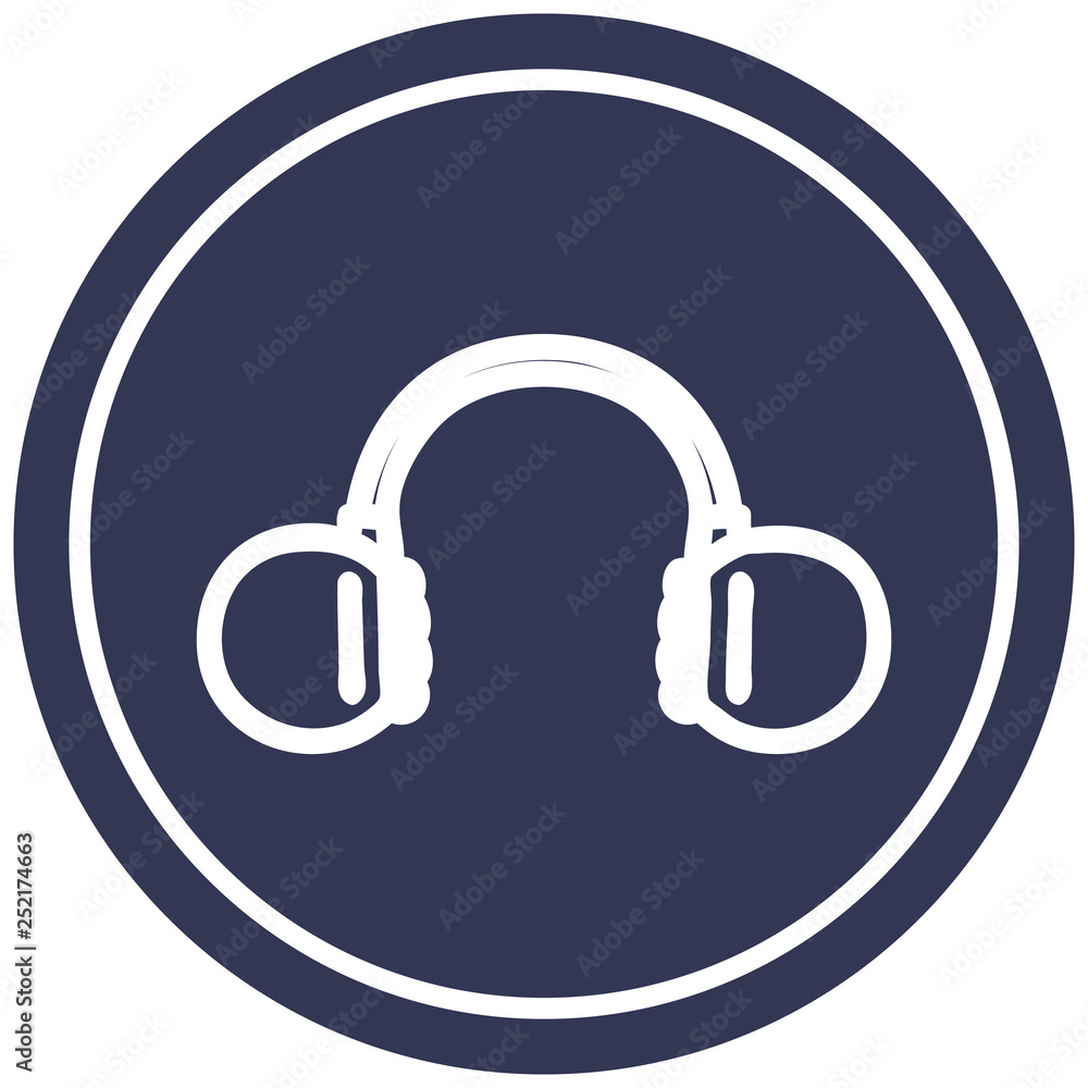 music headphones circular icon music headphones circular icon
