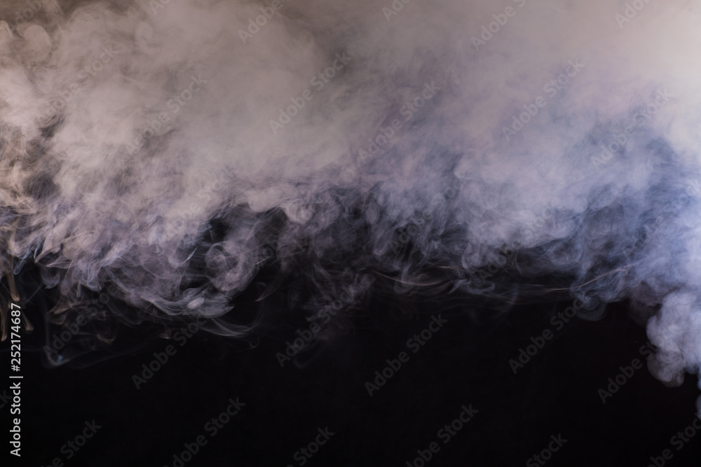 texture and structure of white abstract smoke on a black background