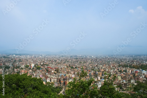 Panorama of the city among the mountains.