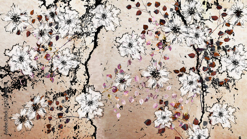 Fototapeta Naklejka Na Ścianę i Meble -  A collection of designer paintings painted in oil. Decoration for the interior. Modern abstract art on canvas. Painted painting with different textures and colors.