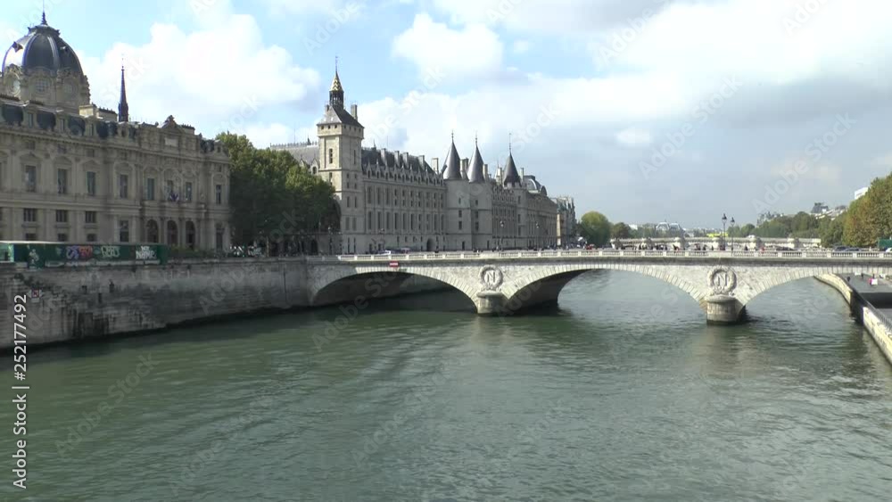 Paris, France. View of the Seine, Pont au Change and Conciergerie. Paris, France. View of the Seine, Pont au Change and Conciergerie.