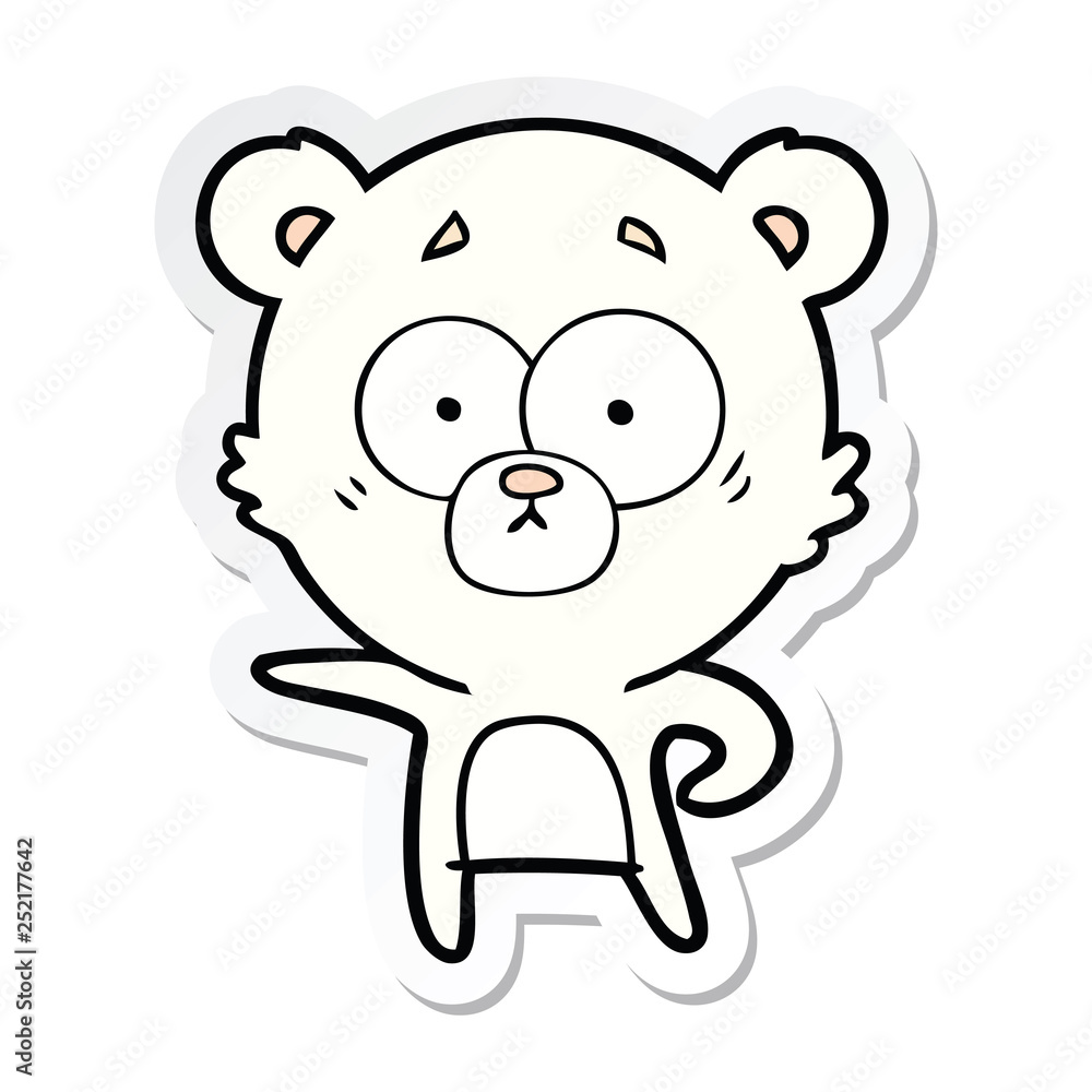 sticker of a surprised polar bear cartoon sticker of a surprised polar bear cartoon