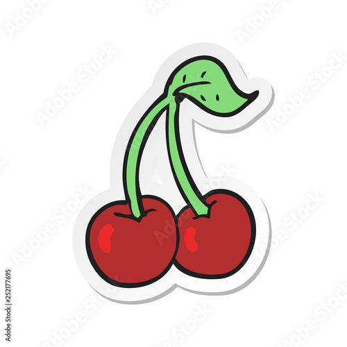 sticker of a cartoon cherries