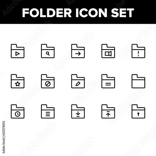 Folder Line Icon Set
