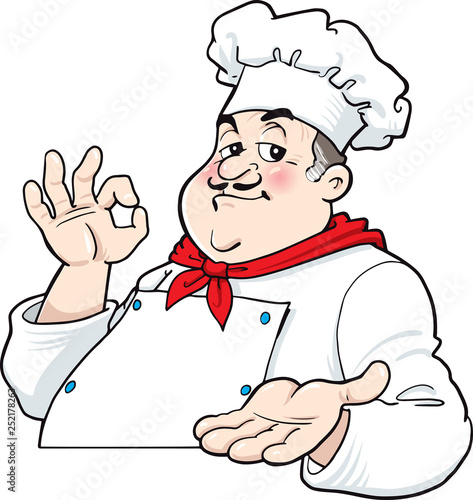 fat chef face - Vector