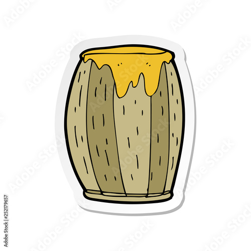 sticker of a cartoon barrel
