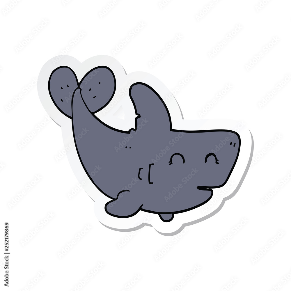 sticker of a cartoon shark sticker of a cartoon shark