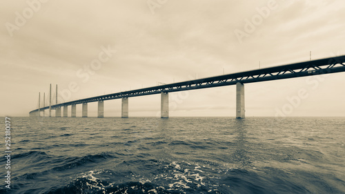 the oresund bridge between denmark and sweden photo