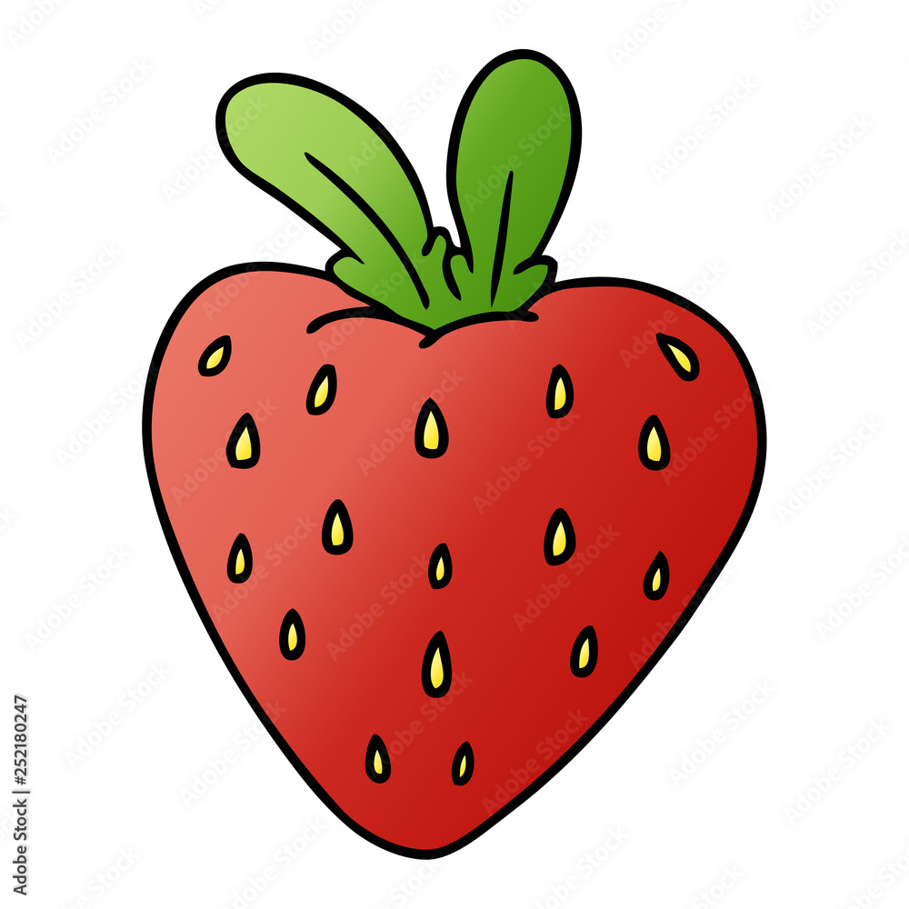 gradient cartoon doodle of a fresh strawberry gradient cartoon doodle of a fresh strawberry