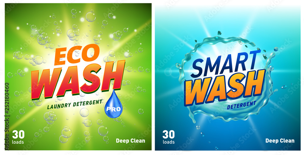 detergent packaging concept design showing eco friendly cleaning and