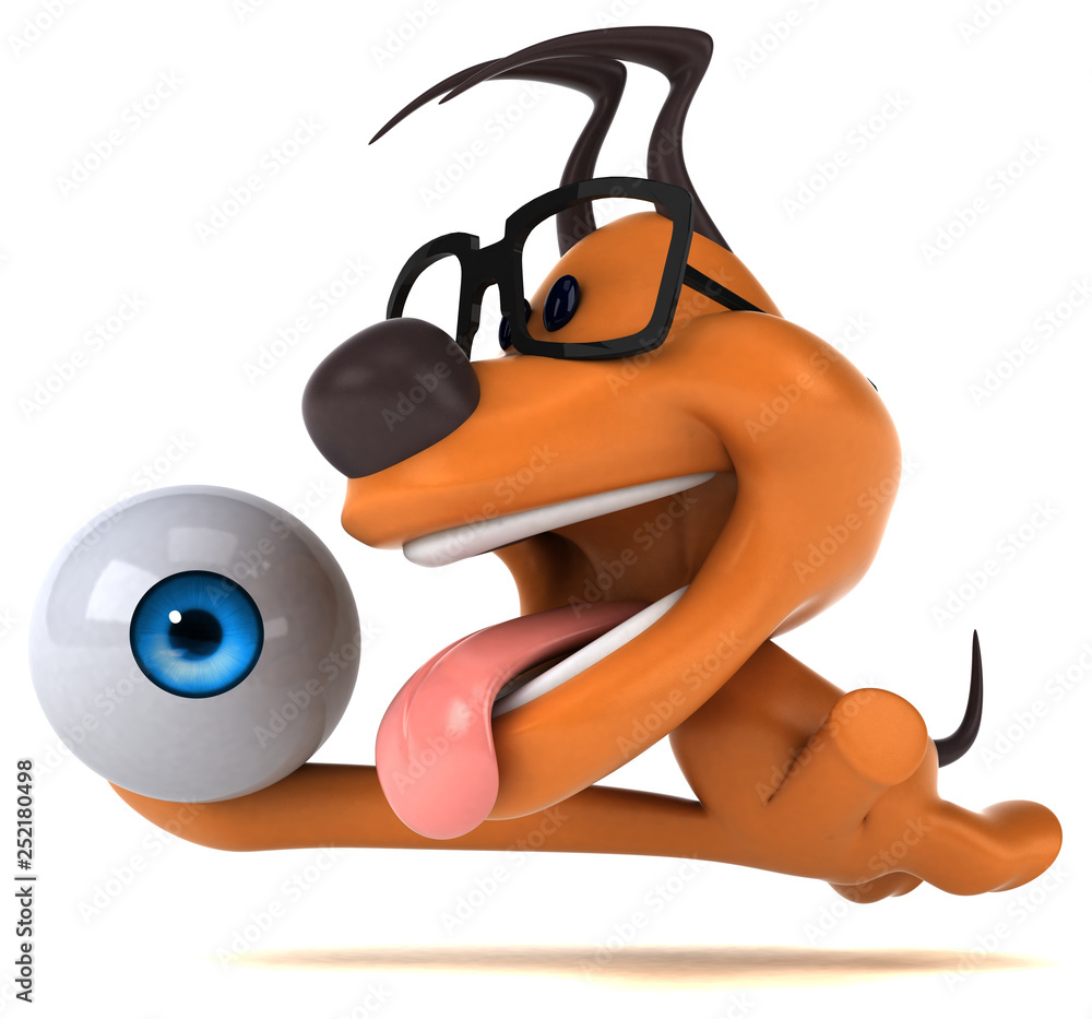 Fun dog - 3D Illustration Fun dog - 3D Illustration