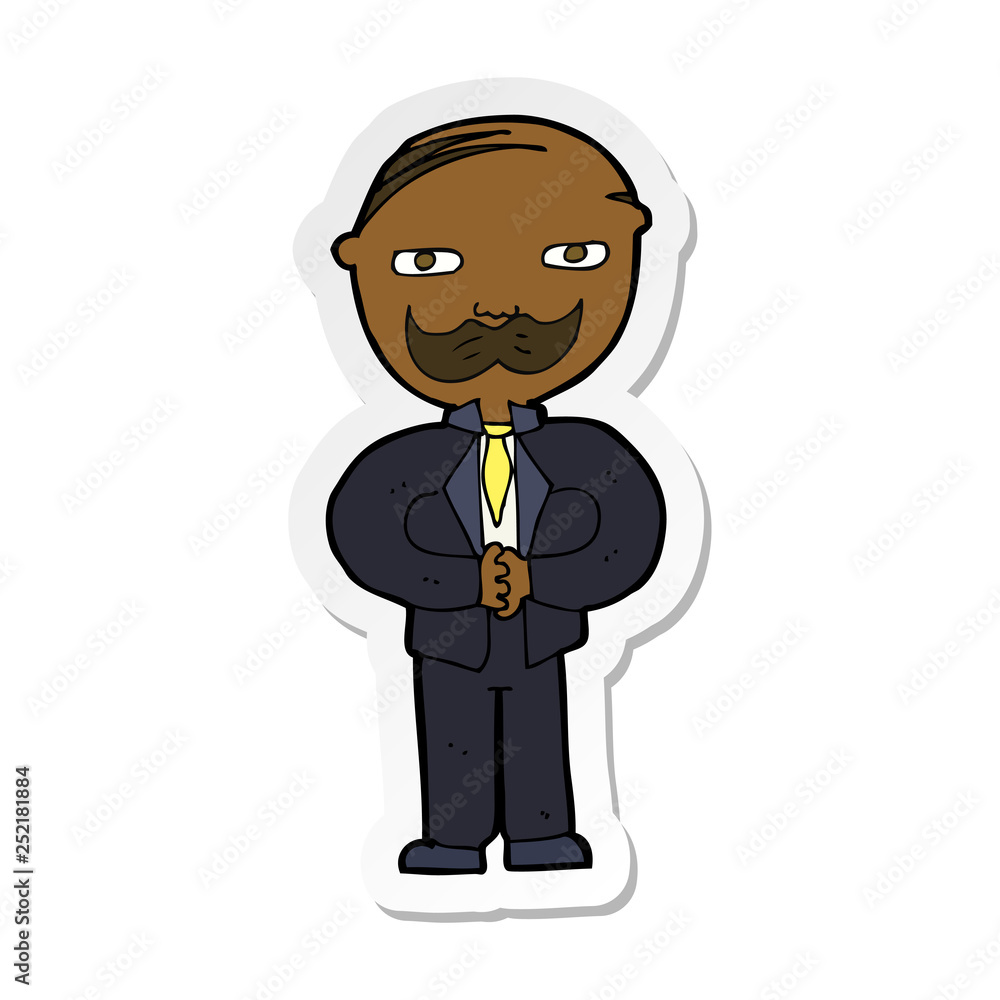 sticker of a cartoon old man with mustache sticker of a cartoon old man with mustache