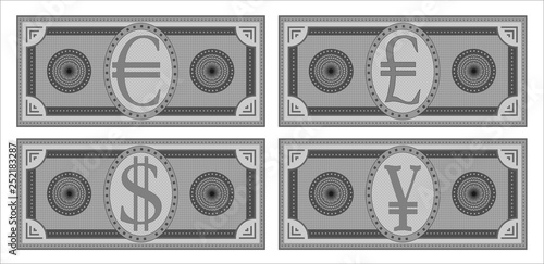 World money simple images banknote GREY