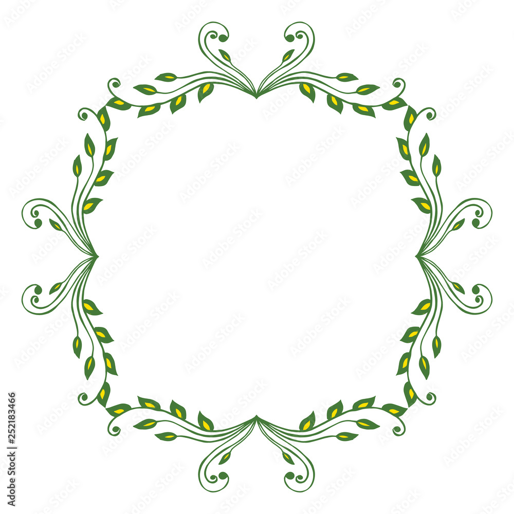Vector illustration texture leaf flower frame hand drawn