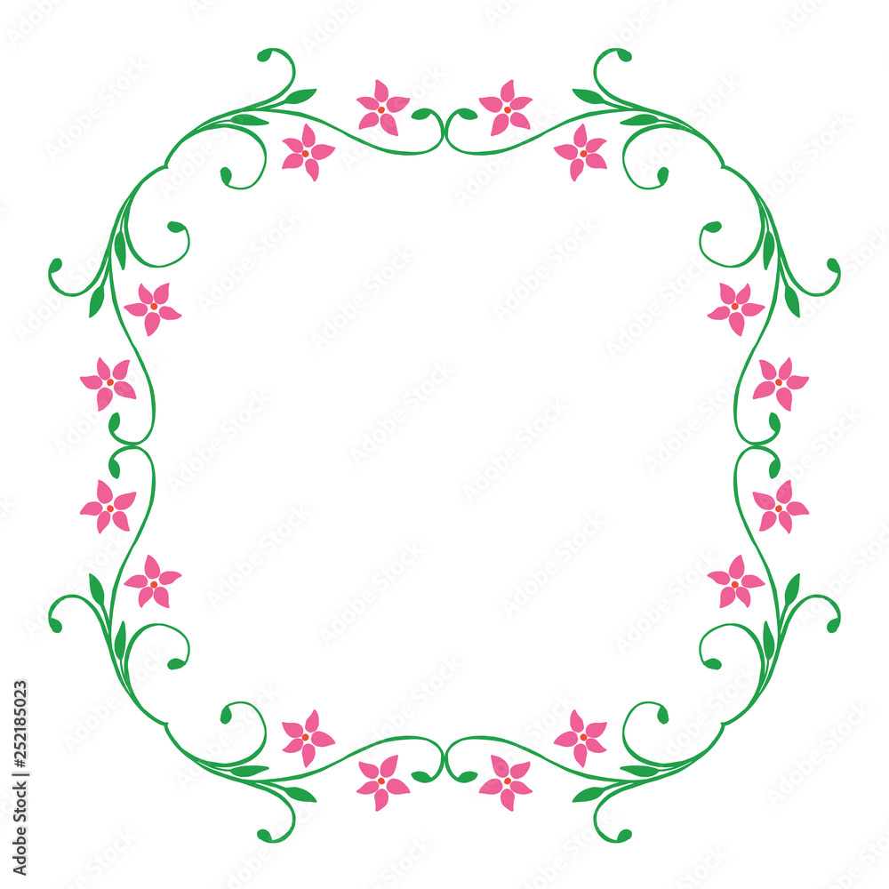 Vector illustration design leaf flower frame hand drawn