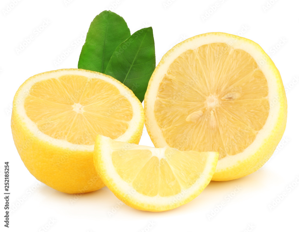 Sliced lemons isolated on white background Sliced lemons isolated on white background
