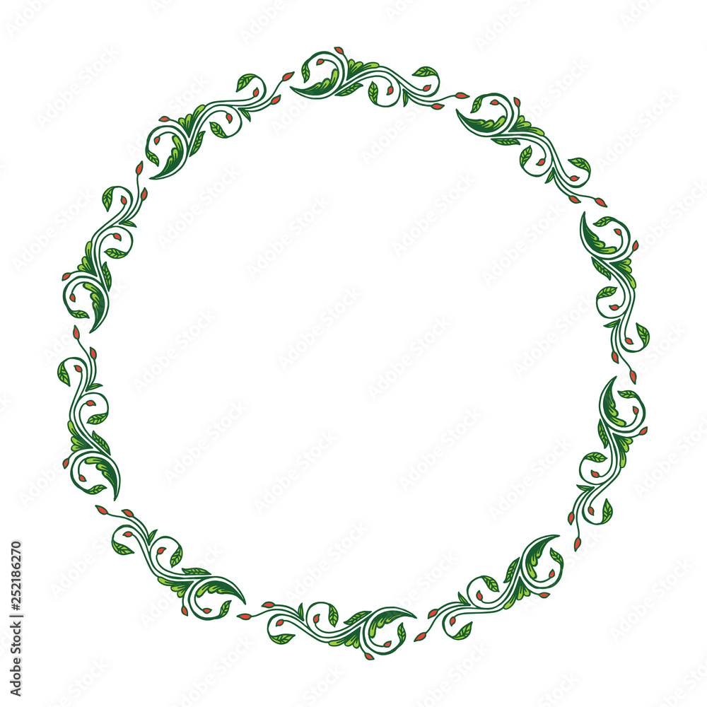 Obraz premium Vector illustration shape leaf flower frame hand drawn