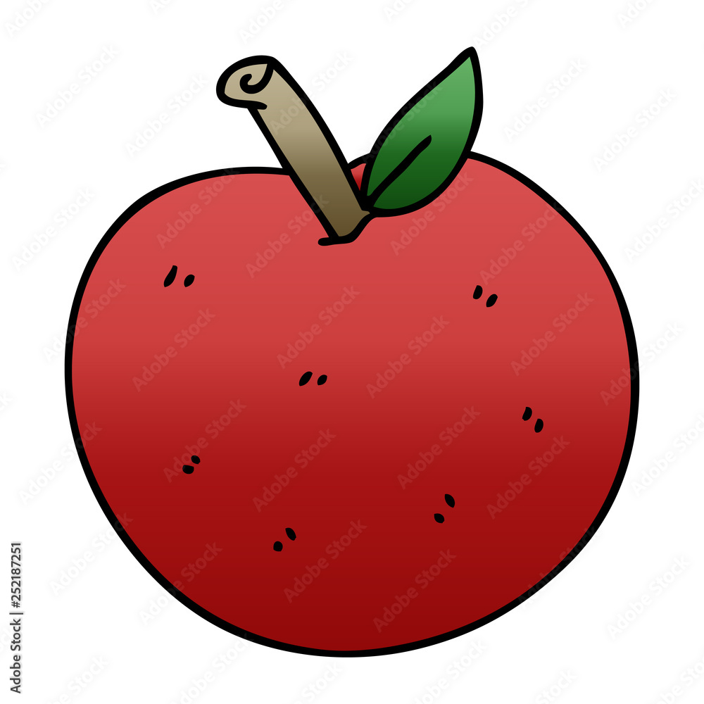 quirky gradient shaded cartoon apple quirky gradient shaded cartoon apple