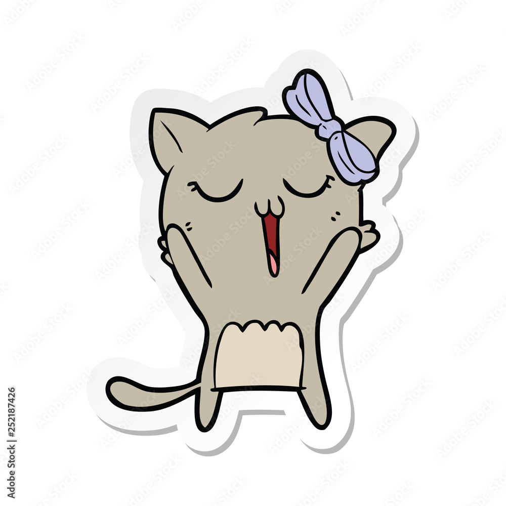 Fototapeta premium sticker of a cartoon cat