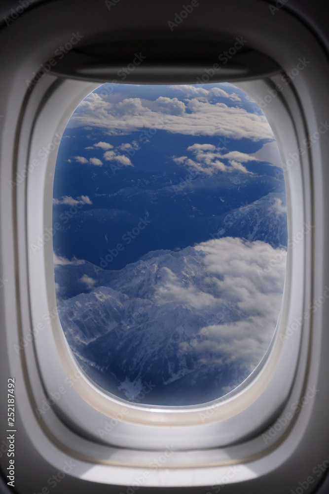 Window view form airplane, mountian Window view form airplane, mountian