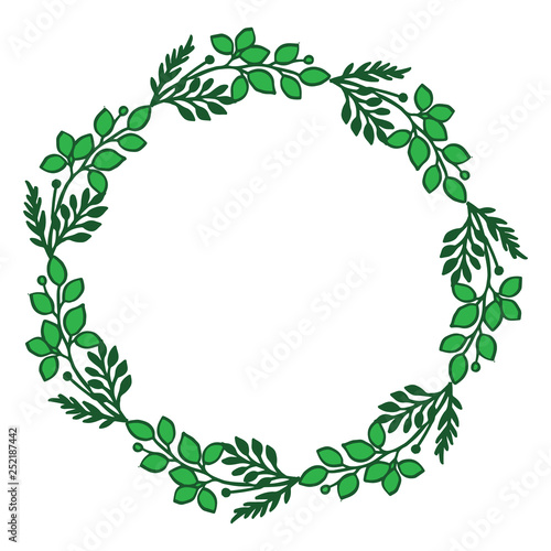 Vector illustration beautiful leaf wreath frames hand drawn © StockFloral