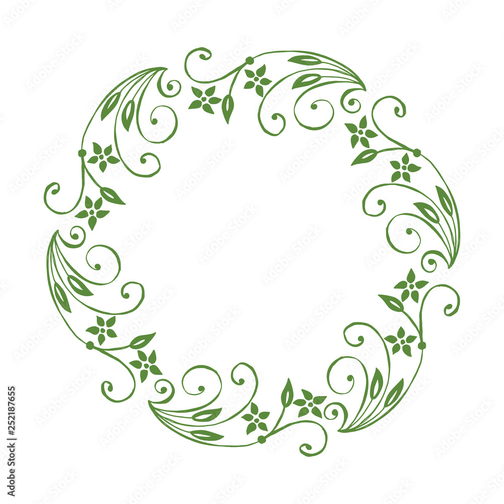 Vector illustration beautiful leaf wreath frames hand drawn Vector illustration beautiful leaf wreath frames hand drawn